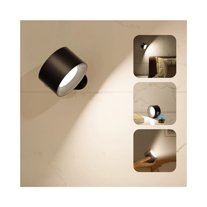 LED Wall Sconce, Wall Mounted Lamp with Rechargeable Battery Operated USB Port 3 Color Temperature & 3 Brightness Level 360°Rotate Magnetic Ball, Cordless Light for Reading Study Bedside
