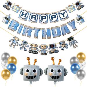 Pirese Robot Birthday Party Decorations, Robot Party Decorations, Robot Happy Birthday Banner | Robot Party Supplies | Robot Decorations | Robot Balloons | Robot Birthday Decorations | Kids Robot Decor