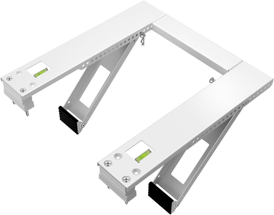 Qualward Air Conditioner Bracket Window AC Support Brackets - Heavy Duty with 2 Arms, Up to 180 lbs for 12000 to 24000 BTU AC Units- Fits Single Or Double Hung Windows