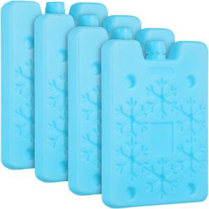 Angoily Ice Crystal Box 4-Pack Reusable Ice Packs for Coolers Fast Cooling Pe for Outdoor Camping Office and Home Use with Quiet Operation