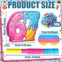 67 Themed Ice Cream Drip Piata Six Seven Birthday Party Supplies Ice Cream Drip Pinata Bundle with Blindfold Stick and Confetti for Birthday Summer Party