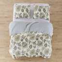 Levtex Home - Grey Palladium Quilt Set - King/Cal King Quilt 106x92in. + Two King Pillow Shams 36x20in. - Paisley - Green, Yellow, Grey, Blue, and White - Reversible - Cotton Fabric