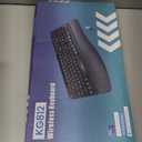 Ergonomic Wireless Keyboard with Cushioned Wrist Rest, Wave Keys, Phone Holder, Comfortable Natural Typing, 2.4GHz Full Size Cordless USB Computer Keyboard for Windows, Mac OS, Laptop, PC (Black)