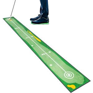 Golf Putting Mat Indoor & Outdoor Professional Practice Putting Green Mat with Distance Marker Anti Slip Backing Golf Accessories Portable Training Matt