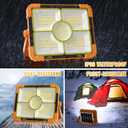 100W LED Solar Work Light, 466 LED 10000LM Magnetic Worklight with 5 Modes, 12000mAh Battary Rechargeable, IP66 Waterproof Portable Solar Outdoor Working Light for Emergency, Repair, Camping