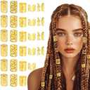 TLAZZ 100PCS Gold Hair Jewelry for Braids Accessories, Metal Hair Dreadlock Jewelry, Braids Rings Cuffs Clips for Women, Braid Jewelry Decorations