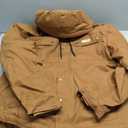 GOTOBI Men's Heated Jacket with 12V 18400mAh Battery Pack, Winter Thermal Hooded Work Coat for Men with Sherpa Lining