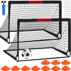 Kids Soccer Goals for Backyard Set - 2 of 4' x 3' Portable Soccer Goal Training Equipment, Pop Up Toddler Soccer Net with Soccer Ball, Soccer Set for Kids and Youth Outdoor Games, Sports, Play