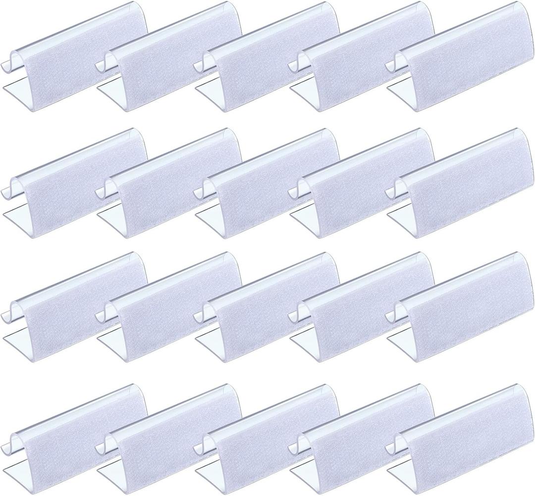 Boao 50 Pieces Transparent Clear Table Skirting Clips Model Plastic Tablecloth Clips Holder Clamps for Tablecover 3/4 Inch, 1 Inch with Hook Loop for Indoor Outdoor Wedding Picnic Camping Events