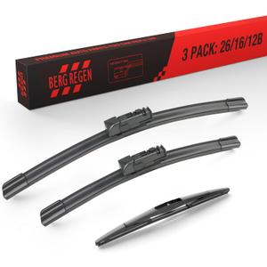 BERG REGEN 26"+16" Windshield Wiper Blades with 12" Rear Automotive Replacement Set for Subaru Crosstrek 2018-2024, Subaru Impreza 2017-2024  Genuine OEM Quality (Set of 3)