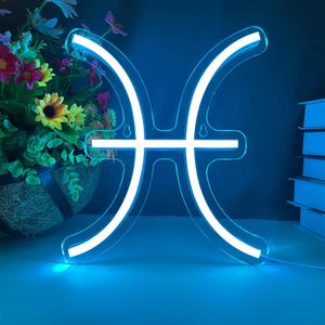 The Zodiac Horoscope Neon Sign, Pisces LED Neon Signs for Wall Decor, Astrology Zodiac Horoscope Neon Lights Beautiful Spiritual, Birthday Party, Home Kids Room Decor Pisces