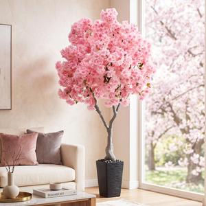 FSOHOI Artificial Cherry Blossom Tree 7FT, Pink Large Fake Plants Indoor