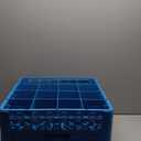 Carlisle FoodService Products Opticlean Glass Rack 16 Compartments with 1 Extender for Kitchens and Restaurants, Plastic, 19.875 x 19.875 x 5.5 Inches, Carlisle Blue