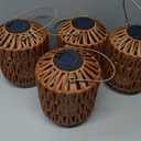 Eyassi Rattan Solar Lights, 4 Pack Solar Lanterns Outdoor Waterproof, Outdoor Lights for Yard, Hanging Lantern with Handle, Decorative Lanterns for Garden, Tabletop, Tree Lighting (Bulbs Included)