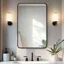 Delma Bathroom Vanity Mirror, Black Framed Bathroom Mirror for Over Sink, High-Definition Bathroom Mirror, Versatile Bathroom Vanity Mirror, Hangs Horizontally or Vertically(30x20, Black)