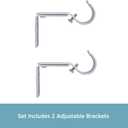 Kenney 1" Adjustable 3.5-4.5" Curtain Rod Mounting Brackets, Set of 2, Satin Nickel