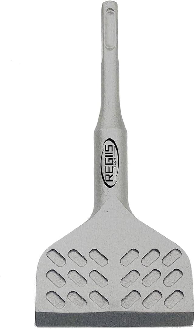 SDS Plus Floor Scraper 4 in. x 11 in. Wide Angled Flooring Adhesives Remover, Cranked Thinset Removal Chisel Tool