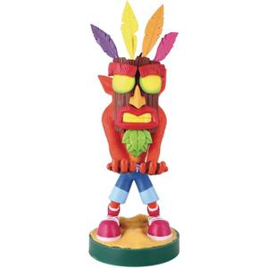 Exquisite Gaming: Crash Bandicoot: Crash Aku Aku - Original Mobile Phone & Gaming Controller Holder, Device Stand, Cable Guys, Licensed Figure