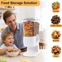 Cereal Dispenser Countertop 2Pcs, Cereal Containers Storage Snack Dispenser for Pantry, 3.2L Dry Food Dispenser for Grains, Nuts, Snack,Oatmeal, Pet food, White, Small