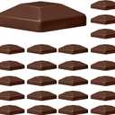 TonGass (24-Pack, Brown) 4"x4" (3 5/8") Wood Fence Post Caps - Wooden Fence Cover Deck Post Cap, Durable Plastic Water-Proof and UV-Proof, Protect Wooden Poles from Cracking and Rotting
