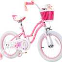 RoyalBaby Girls Bike EZ Bike Stargirl Training Free Balance to Pedal Easy Learning Bicycle, 12-20 Inch for Toddlers & Big Kids. (Rose Pink)