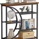 Snughome Entryway Table, Narrow Console Table, Industrial Sofa Table with 5 Tier Storage Shelves, Entrance Table for Hallway, Behind The Couch, Living Room, Foyer (Brown Without Outlet)