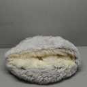 Cat Bed for Indoor Cats, Calming Cozy Cave with Self-Warming Plush, Entire Bed Machine Washable & Anti-Slip Base, Breathable Pet Bed for Small Cats & Dogs All Seasons (Khaki, 20 * 20inch)