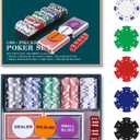 Poker Chip Travel Set, 100PCS 5 Color Professional Poker Chips in Cardboard Gift Box, 11.5 Gram Clay Composite Casino Poker Chips for Casino Card Games Texas Holdem Blackjack