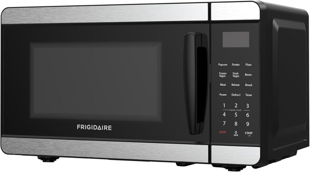Frigidaire Countertop Microwave - Digital Control Panel - 6 Auto Cooking Settings - 10 Power Levels - Child Safety Lock - 0.7 Cu. Ft., Stainless Steel (Silver)