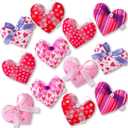 Tudomro 12 Pcs Valentines Day Fabric Heart Decor Cloth Heart Bowl Filler for Spring Home Farmhouse Ornaments Wedding Home Decor(Elegant)