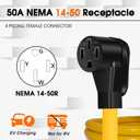 NEMA 6-50P to 14-50R EV Charger Adapter Extension Cord, 3Prong Welder Plug to 4 Prong EV Connector, for Tesla and Other EV Level 2 Charging, 220V STW 8AWG/3C (10FT)