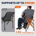 Overmont Camping Chair with Lumbar Support for Adults - Oversized with High Back Supports 450 LBS - Heavy Duty Folding Chair Portable for Outdoor Lawn Patio Balcony with Patent No.: US D1.028.543 S