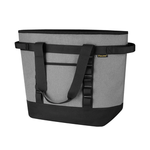 BALEINE Large 45-Can Cooler Bags Insulated, PEVA Soft Cooler Tote Bag, Insulated Grocery Bags with Zippered Top (10.5 Gallon, Grey)