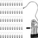 50 Pack Boot Hanger Clips Hooks, Heavy Duty Laundry Hooks with Clips, Portable Stainless Steel Clothes Pins Boot Clips for Hanging, Socks Towels Hats Pants Holder for Travel, Closet