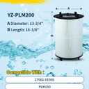 27002-0200S Pool Filter Cartridge Replacement, Compatible with Sta-Rite PLM200 & System 2 Modular Media Pool and Spa D.E. Filters, 200 Sq.Ft Filtration Area