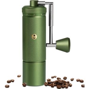 Timemore S3 Manual Coffee Grinder - External Adjustment with Stainless Steel Patented Burr | Hand Coffee Grinder High Precision | Premium Timemore Grinder Chestnut, S3 Green