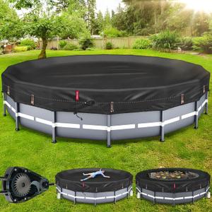 QH.HOME [2025 Upgraded Ultimate Windproof] 12 Ft Round Pool Cover with Fast Tightening Patented Ratchet,Solar Pool Cover for Above Ground Pools [Durable, Tear Resistant] with Weight-Bearing Rings