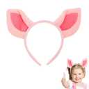Ciieeo Pig Ears Headband: Halloween Animal Headband Pig Ears Headdress Pink for Birthday Halloween Theme Party Supply