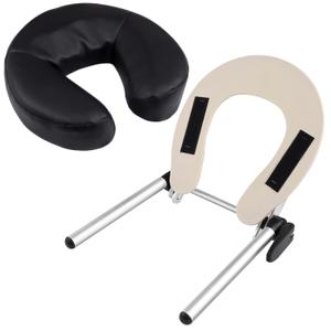 EBANKU Universal Adjustable Face Cradle Massage Table Bed Face Cradle Pillow Cushion Set, Aluminum Massage Face Cradle with Pillow Cushion Spa Massage Table Pad & Face Cradle Set