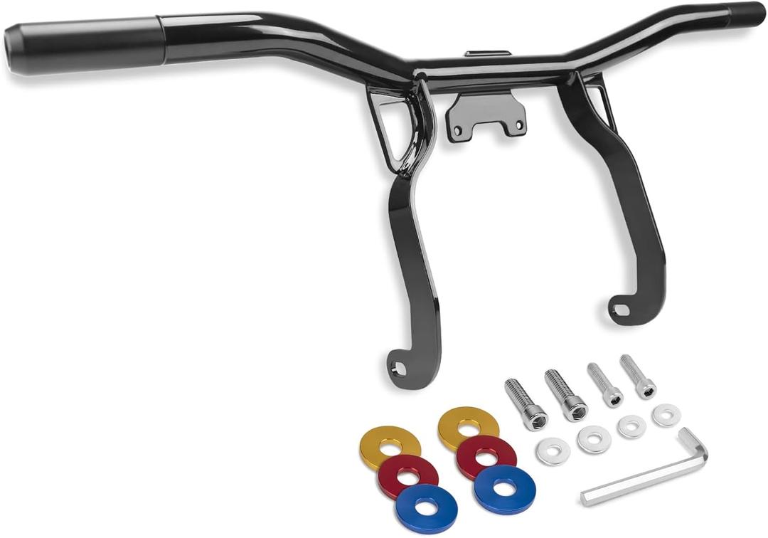 Front Engine Guard Highway Pegs Crash Bar Bumper Protector with Flat Washer Flat-Out Bar Fit for Harley Touring Street Glide Road King Electra Glide Ultra Limited 2014-2025