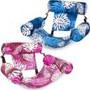 SLOOSH Inflatable Pool Floats Adult, 2 Packs Floating Lounge Chairs, Blow up Pool Noodles for Adult Heavy Duty, Floating Chair for Party Summer Water Beach Lake Fun, Tropical Leaves-Pink, Blue