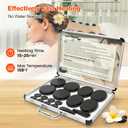 Portable Massage Stone Warmer, 18pcs Basalt Hot Stone Massage Set, Electric Rock Heater Kit, Dry Heating Box for SPA Center, Beauty Salon, Travel & Home Use, Healing, Relaxing & Pain Relief