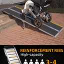 VNN 7ft Wheelchair Ramp with 4 Support Legs, Seamless Portable Aluminum Ramps for Wheelchairs for Home Steps & Stairs, Heavy Duty Non-Slip Mobility Scooter Threshold Ramp, 800lbs Capacity