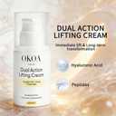 OKOA SKIN Dual Action Lifting Cream, Instant Firming with Peptides & Hyaluronic Acid, Hydrating Soothing Moisturizer for Reduce Fine Lines & Wrinkles (1)