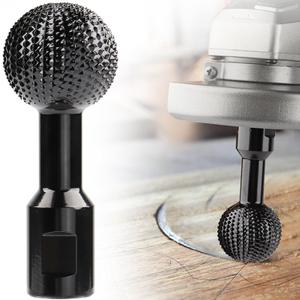 Ball Gouge Angle Grinder Attachment - 360° Sphere Rotary Burr for Rapid Wood Carving, Heavy-Duty Steel Spherical Grinding Head with Abrasive Teeth (Bowl, Log & Sculpture Crafting)