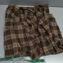 Floerns Women's Plus Size Plaid Print High Waist Mini Skirt Uniform Pleated A Line Skirts (Brown, XL)