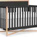 Dream On Me Owen 5-in-1 Convertible Full-Size Baby Crib in Matte Black, GreenGuard Gold & BSA, Converts to Toddler, Day, & Full-Size Bed, Non-Toxic Paint, Safe Sleep Environment, 53.7"L x 29.6"W x 42.1"H