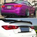 Rear Trunk Spoiler Wing Fit for Infiniti Q50 Q50S 2014-2024 4-Door Sedan 2.0t/ 3.0t/ Luxe/Premium, PSM Style,Carbon Fiber Look Duckbill Decklid Lip Exterior Accessories