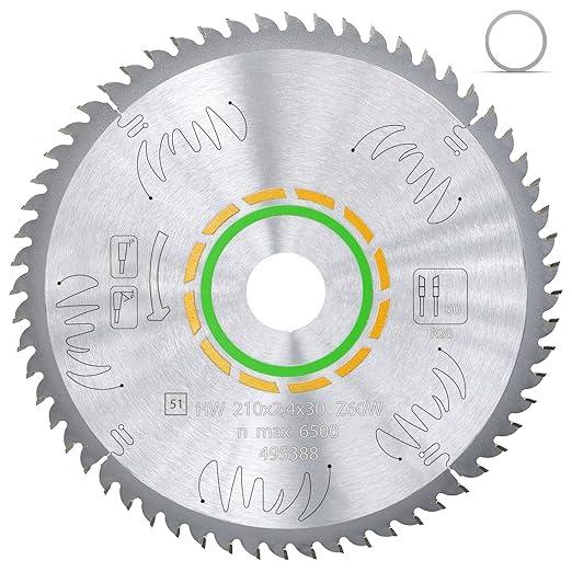 Upgraded 495388 Universal General Purpose Blade, 60 T, 2.5 mm Kerf, 30 mm Arbor Saw Blade, Compatible with Festool Kapex Miter Saw Blades, Compatible with Festool Saw Blade 495388
