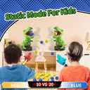 Dinosaur Movable Shooting Toys for Kids, 2 Air Pump Launchers, Electronic Kids Target Games, LCD Score Record, Light & Sound, 48 Foam Balls, Competition Game Gift for Boys 3-5 Years Old